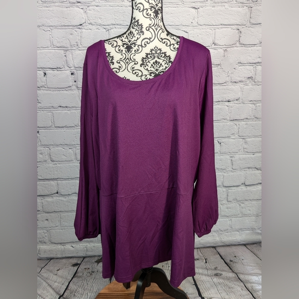 Isaac Mizrahi Women's Long Sleeve Stretch Knit Popover plus size 3x Tunic B1